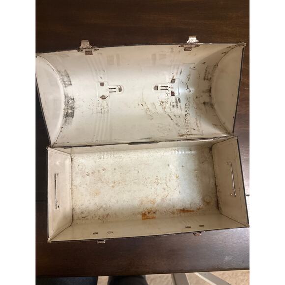 Antique Victory Dome Black Lunch Box 1950’s Metal 10" Pre-owned Lunch Box Pail - Picture 11 of 11